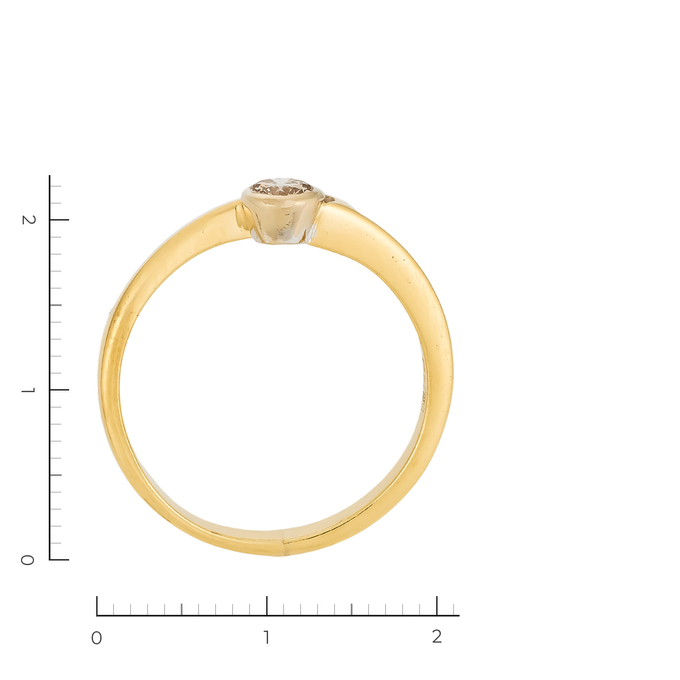 Кольцо из желтого золота 750 пробы c 1 бриллиантом, Л 2211 8697 за 43750