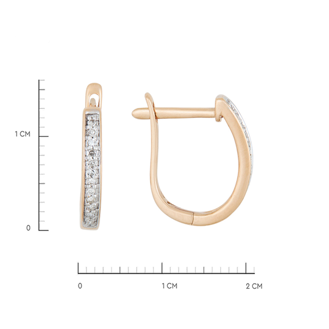 Серьги из золота 585 пробы c бриллиантами, Л 7502 3869 за 16800