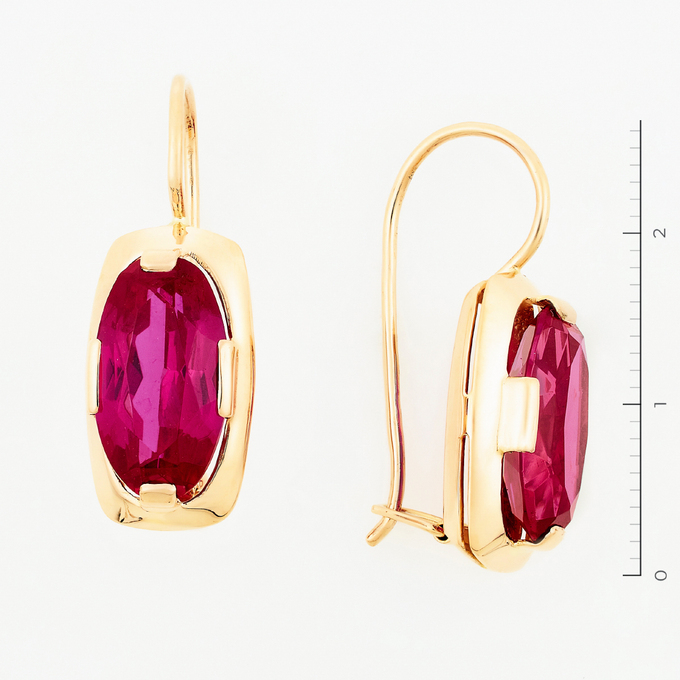 Серьги золото, 583, 2 к.,5,29 гр. (чистый вес 3,19 гр.) со следами износа; Корунд