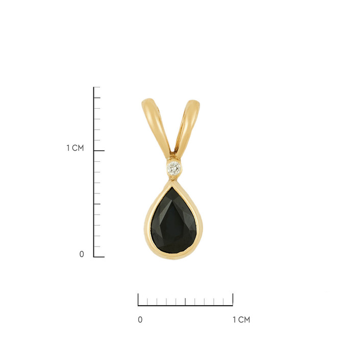 Подвеска из золота 585 пробы c сапфиром и бриллиантом, Л 2812 2217 за 19140