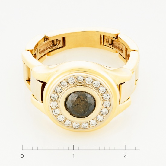 Кольцо из комбинированного золота 750 пробы c 20 бриллиантами