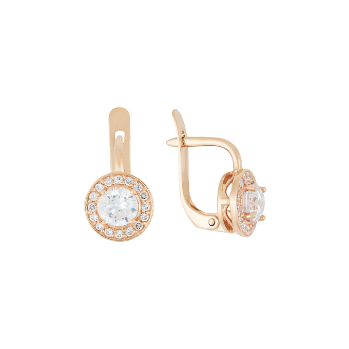 Серьги из золота 585 пробы c 34 фианитами, Л 5405 7078 за 28640