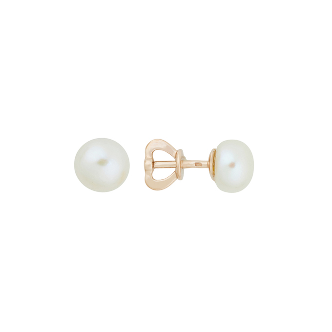 Серьги из золота 585 пробы c культ. жемчугом, Л 6302 3830 за 23600