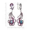Серьги из золота 585 пробы c рубинами, цветными сапфирами, бриллиантами, иолитами, дуплетами и опалами
