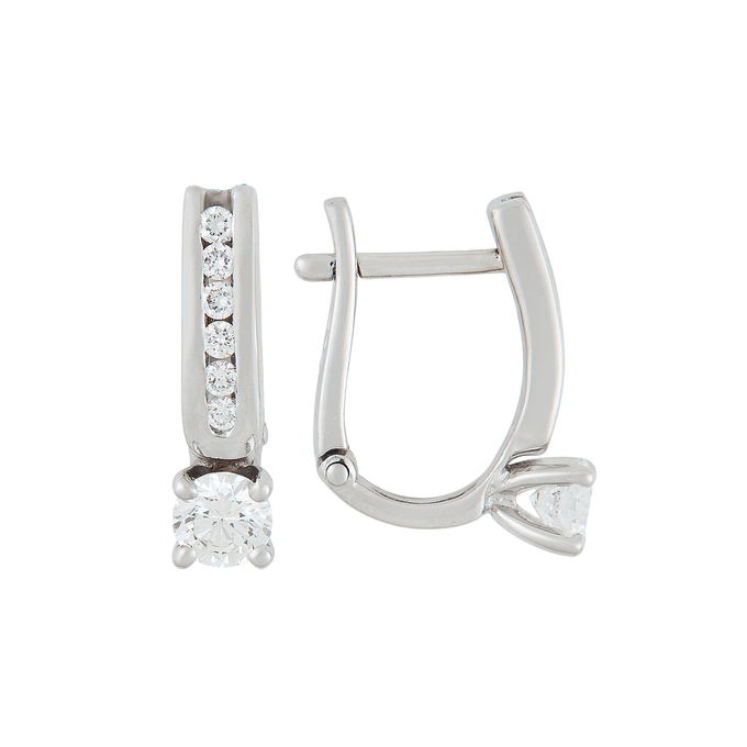 Серьги из золота 585 пробы c 14 бриллиантами, Л 3309 2655 за 125000