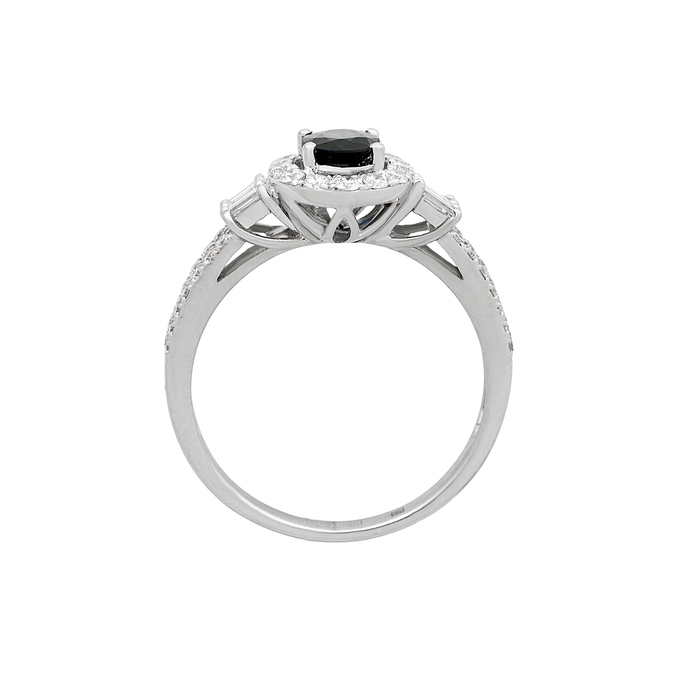 Кольцо из золота 585 пробы c сапфиром и бриллиантами, Л 0514 3895 за 79200