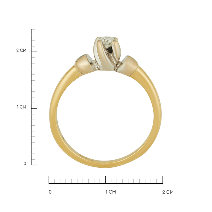 Кольцо из золота 750 пробы c бриллиантом, Л 2812 0594 за 63600