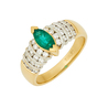Кольцо из золота 750 пробы c изумрудом и бриллиантами