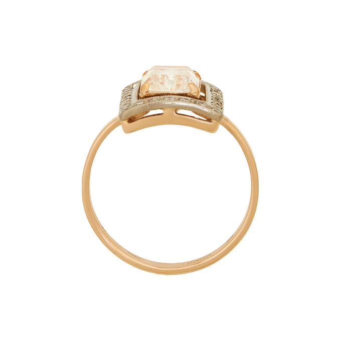 Кольцо из золота 585 пробы c синтетическим камнем и фианитами, Л 3506 7480 за 66000