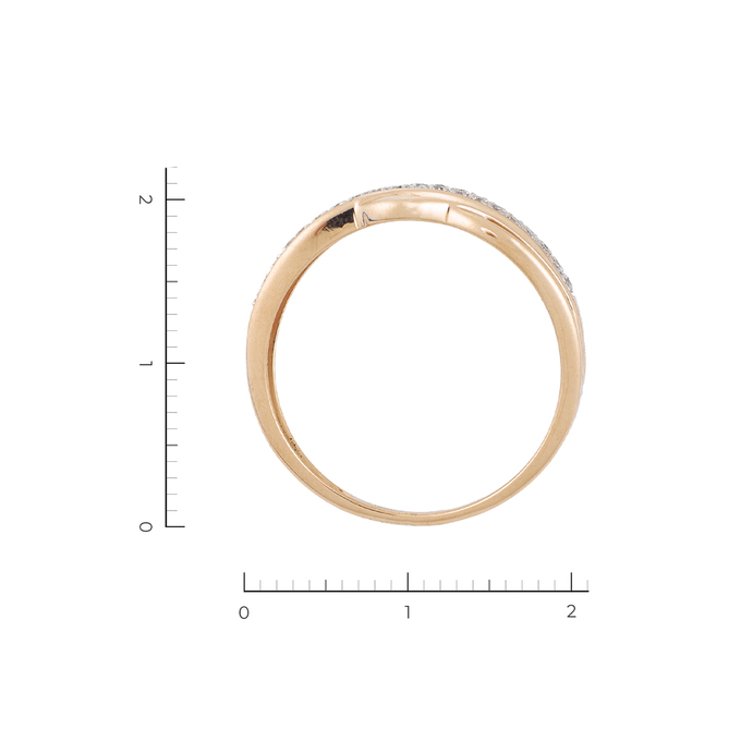 Кольцо из красного золота 585 пробы c 40 бриллиантами, Л 4608 5271 за 21630