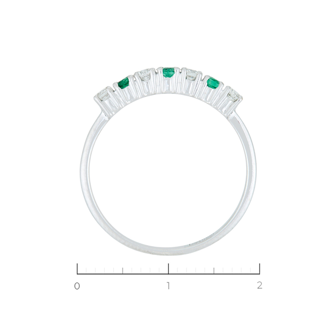 Кольцо из золота 585 пробы c 4 бриллиантами и 3 изумрудами, Л 2810 4985 за 22320