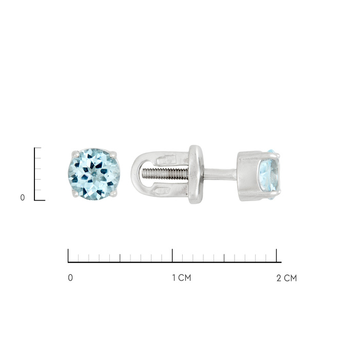 Серьги из золота 585 пробы с топазами, Л 6103 3095 за 17000