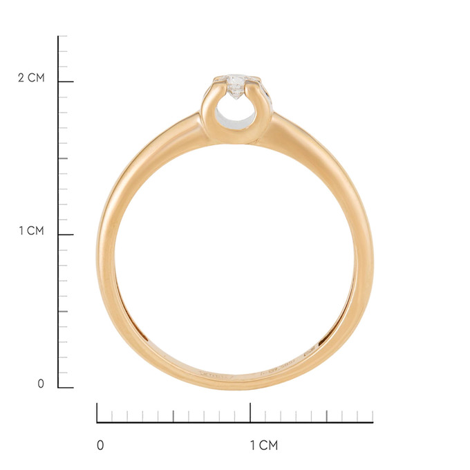 Кольцо из золота 585 пробы c бриллиантом, Л 6602 7193 за 25500