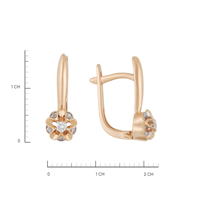 Серьги из золота 585 пробы c бриллиантами, Л 4608 8749 за 23600