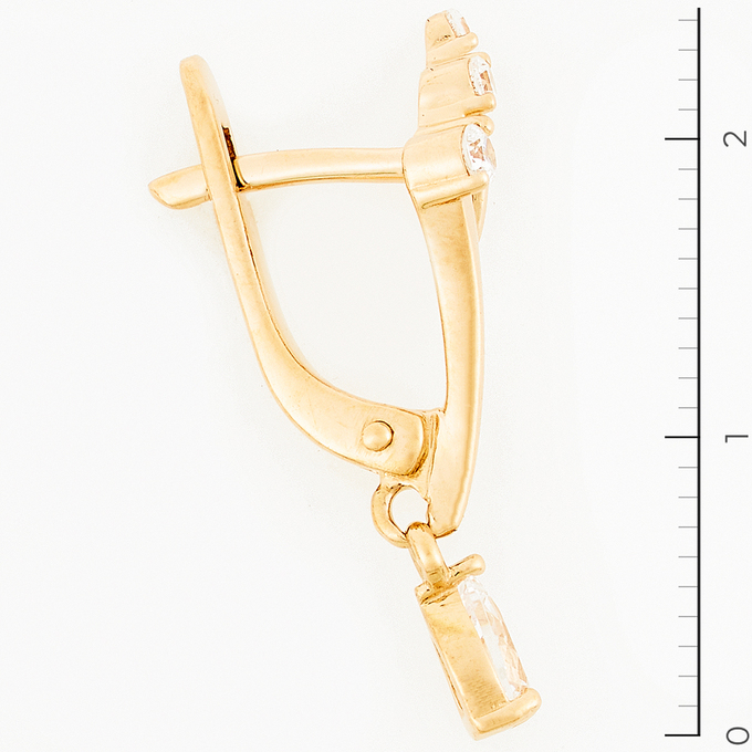 Серьги из красного золота 585 пробы c фианитами