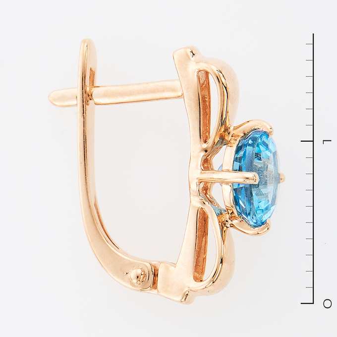Серьги из золота 585 пробы c 2 топазами