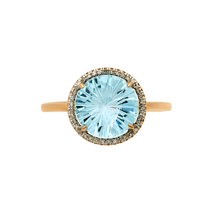 Кольцо из золота 585 пробы c топазом и бриллиантами, Л 2508 7730 за 41600