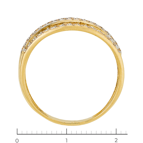 Кольцо из желтого золота 585 пробы c 60 фианитами, Л19109023 за 20160