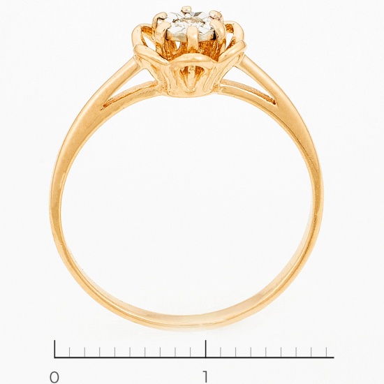 Кольцо из комбинированного золота 585 пробы c 1 бриллиантом, Л52066608 за 6900