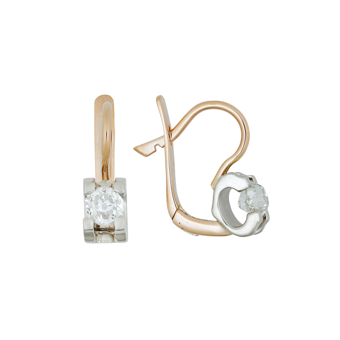 Серьги из золота 585 пробы c бриллиантами