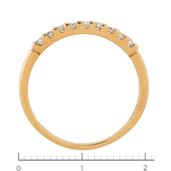 Кольцо из красного золота 585 пробы c 9 бриллиантами, Л73021744 за 17150