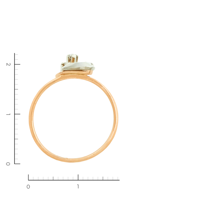 Кольцо из золота 585 пробы c 3 бриллиантами, Л 0615 6929 за 27920