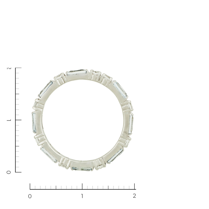 Кольцо из белого золота 585 пробы c 17 топазами