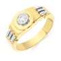 Кольцо из комбинированного золота 750 пробы c 1 бриллиантом Л43037714 фото 1