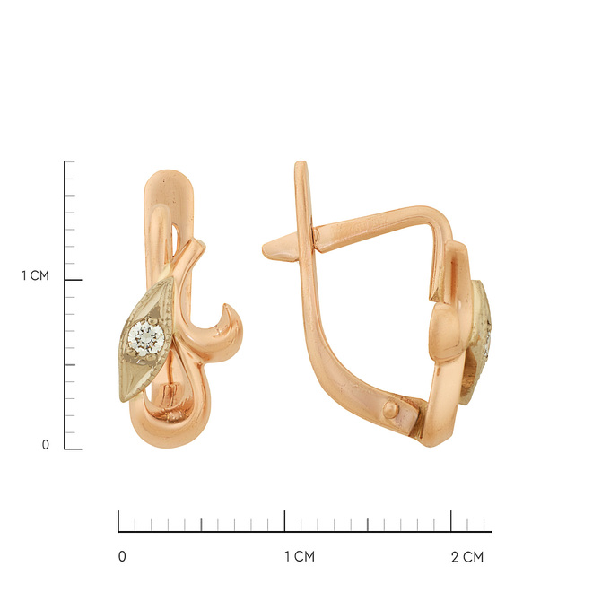 Серьги из золота 585 пробы c бриллиантами, Ц О007 2612 за 41600
