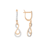 Серьги из золота 585 пробы c 58 фианитами