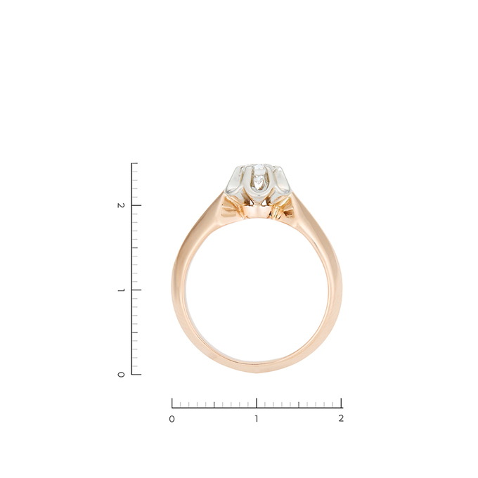 Кольцо из золота 585 пробы c 1 бриллиантом