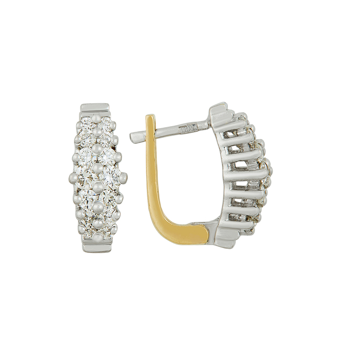 Серьги из золота 585 пробы c бриллиантами, Л 2203 6487 за 50500