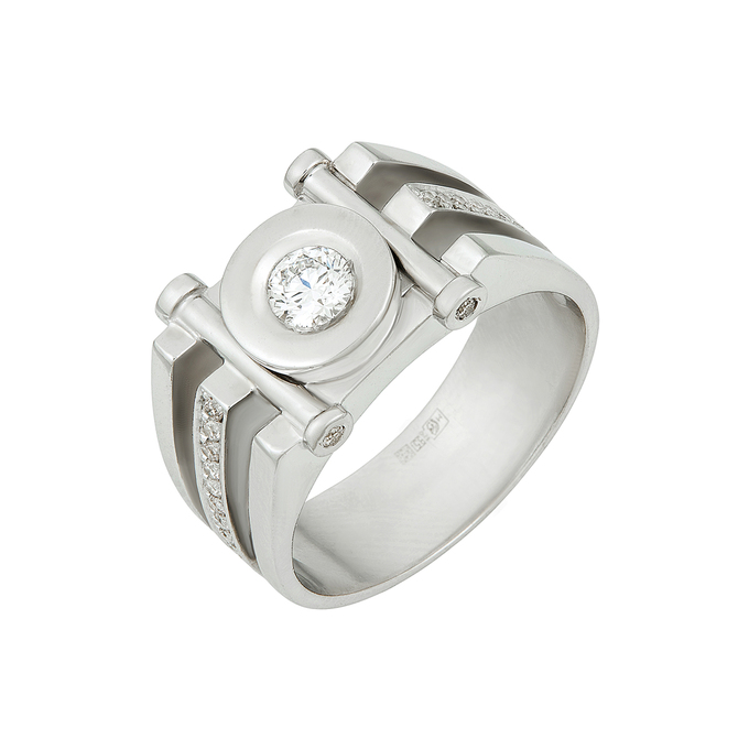 Кольцо из золота 585 пробы c бриллиантами