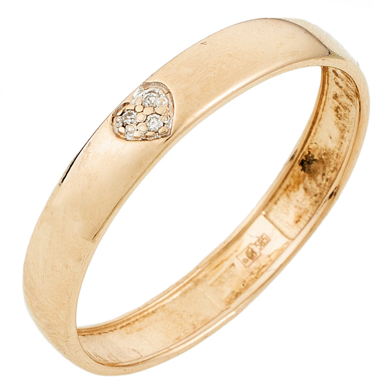 Кольцо из комбинированного золота 585 пробы c 3 бриллиантами, Л37057415 за 8940