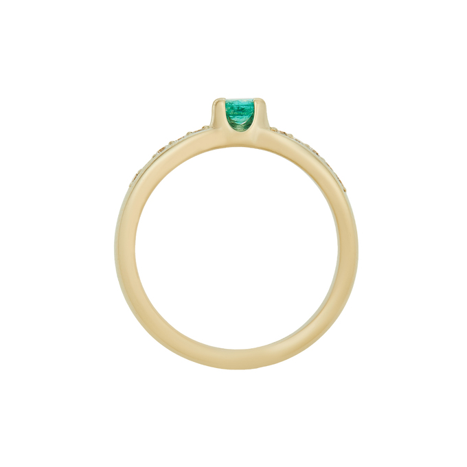 Кольцо из золота 585 пробы c изумрудом и бриллиантами, Л 1116 4899 за 98400