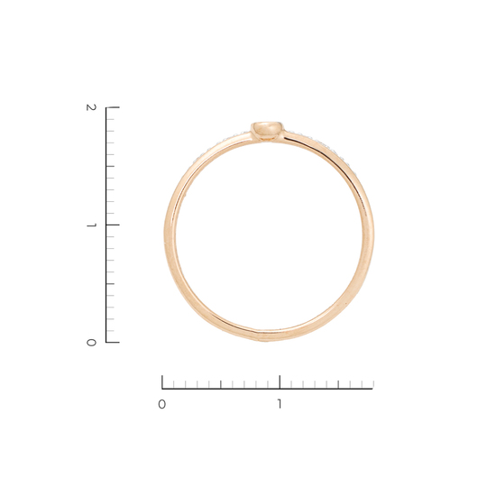 Кольцо из красного золота 585 пробы c 12 бриллиантами, Л05142804 за 11920