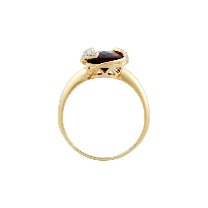 Кольцо из золота 585 пробы c гранатом и бриллиантами, Л 2811 4191 за 58940