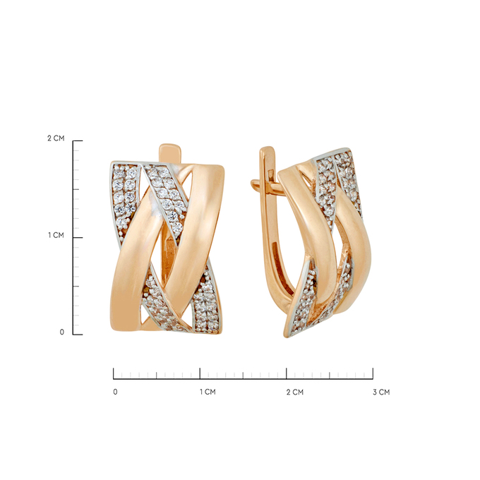 Серьги из золота 585 пробы c фианитами, Л 2912 7555 за 32560
