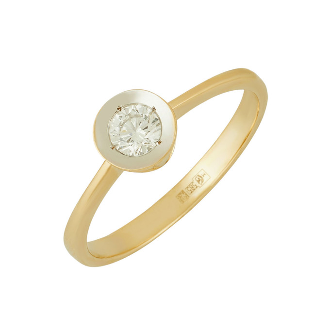 Кольцо из золота 585 пробы c бриллиантом