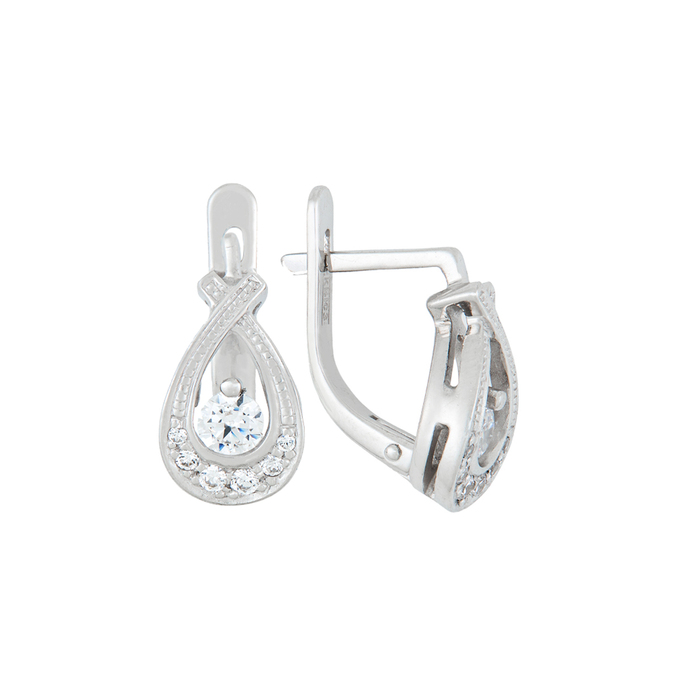 Серьги из золота 585 пробы c 14 фианитами, Л 5207 7184 за 32960