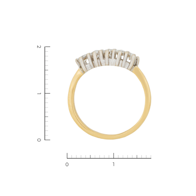 Кольцо из комбинированного золота 750 пробы c 5 бриллиантами