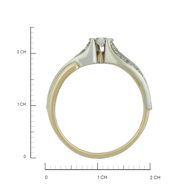 Кольцо из золота 585 пробы c бриллиантами, Л 1115 9768 за 55360