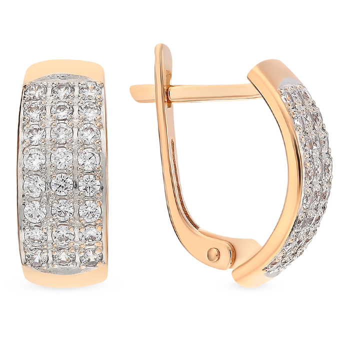 Серьги из золота 585 пробы c фианитами