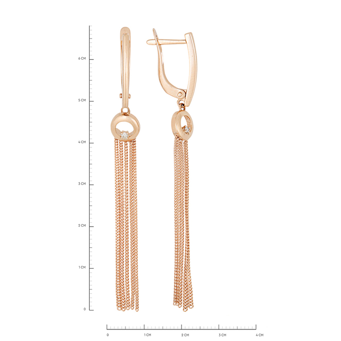 Серьги из золота 375 пробы c бриллиантами, Л 4306 5018 за 19200