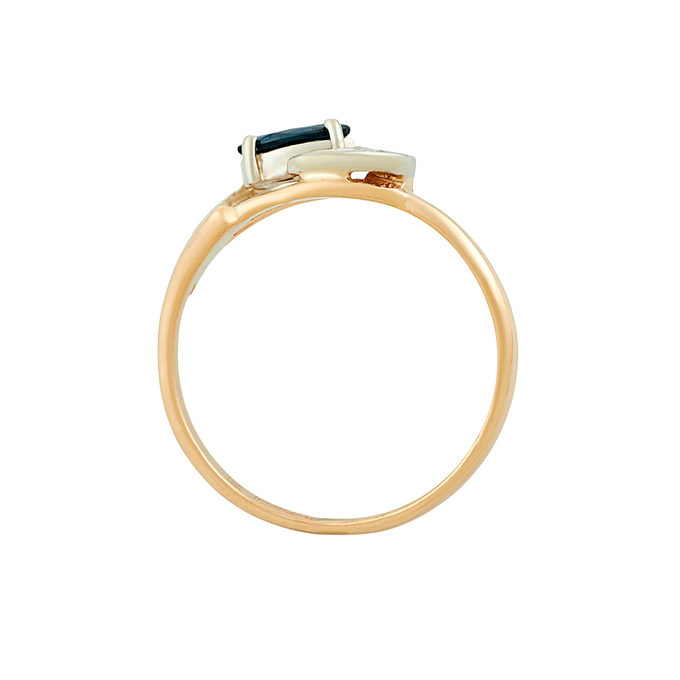 Кольцо из золота 585 пробы c сапфиром и бриллиантами