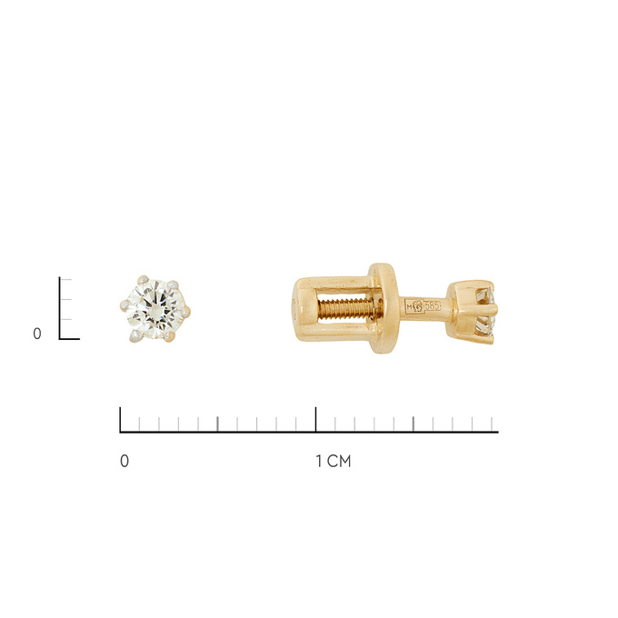 Серьги из золота 585 пробы c бриллиантами, Ц О007 2573 за 33400