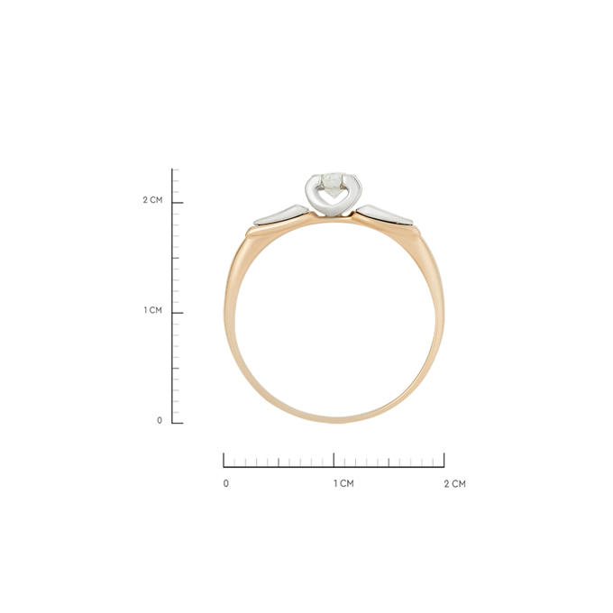 Кольцо из золота 585 пробы c бриллиантом, Л 4305 9128 за 45600