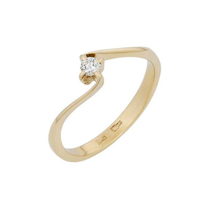 Кольцо из золота 585 пробы c бриллиантом