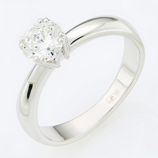 Кольцо из белого золота 750 пробы c 1 бриллиантом и 1 Ювелирный камень Л37044468 фото 1