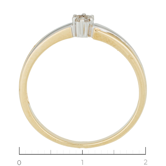 Кольцо из комбинированного золота 375 пробы c 13 бриллиантами, Л09106547 за 9450